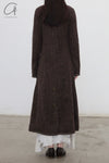 Mutedance 24 Autumn and Winter Button Slim Fit Wool Long Coat MD-MD24FW14-BROWN